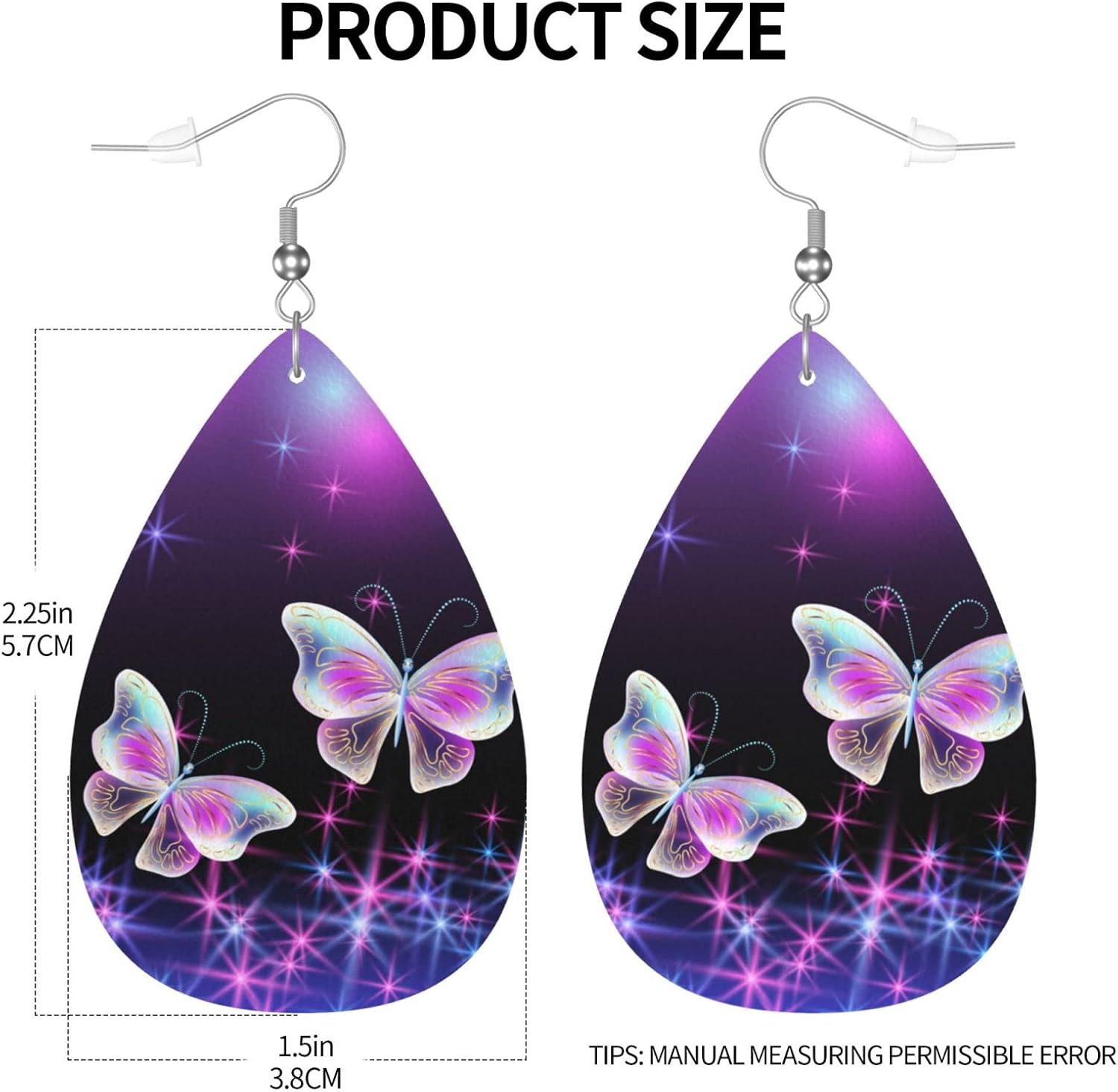 MIOAOSRT Earrings for Women,Leather Earrings Dangle Lightweight Teardrop Earrings Jewelry for Women - Image 3