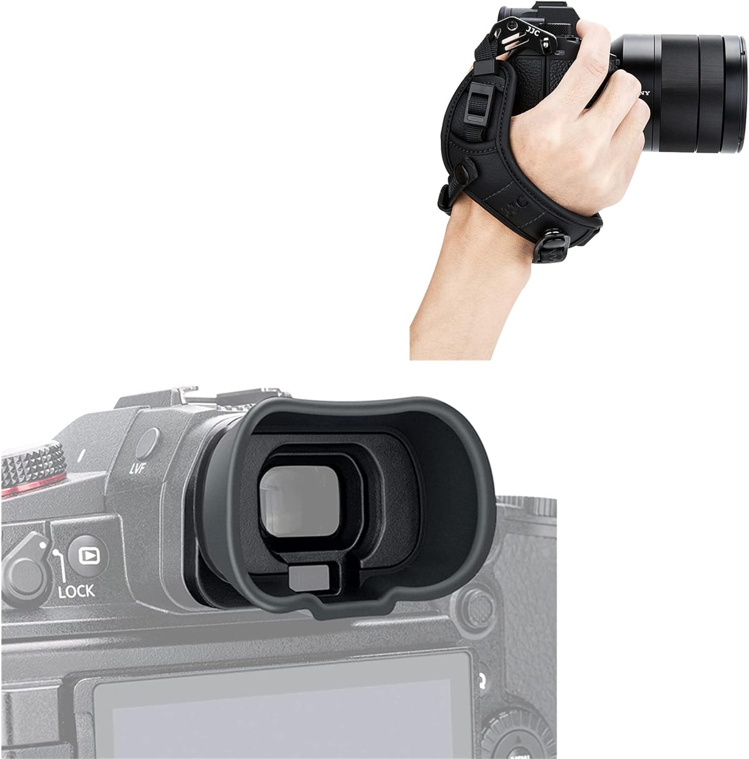Camera Eyecup + Hand Strap Soft Silicon Camera Viewfinder