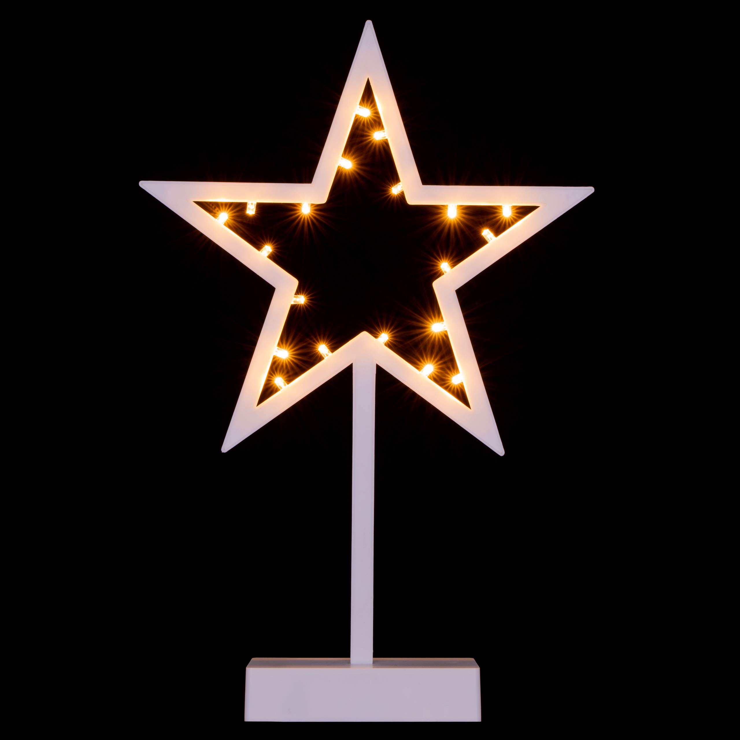 Nipach GmbH 20 LED Dekoleuchte Stern kalt warm wei Weihnachtsstern  Lichterstern Dekostern 38 cm : Amazon.de: Beleuchtung