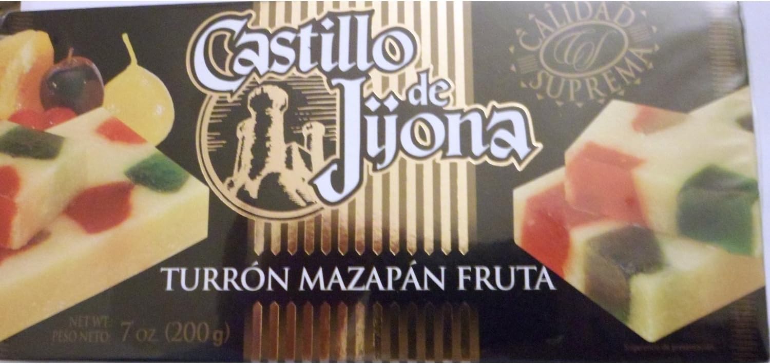 Turrón Mazapán Fruta Castillo de Jijona 7 OZ (200g) (Pack of 2)
