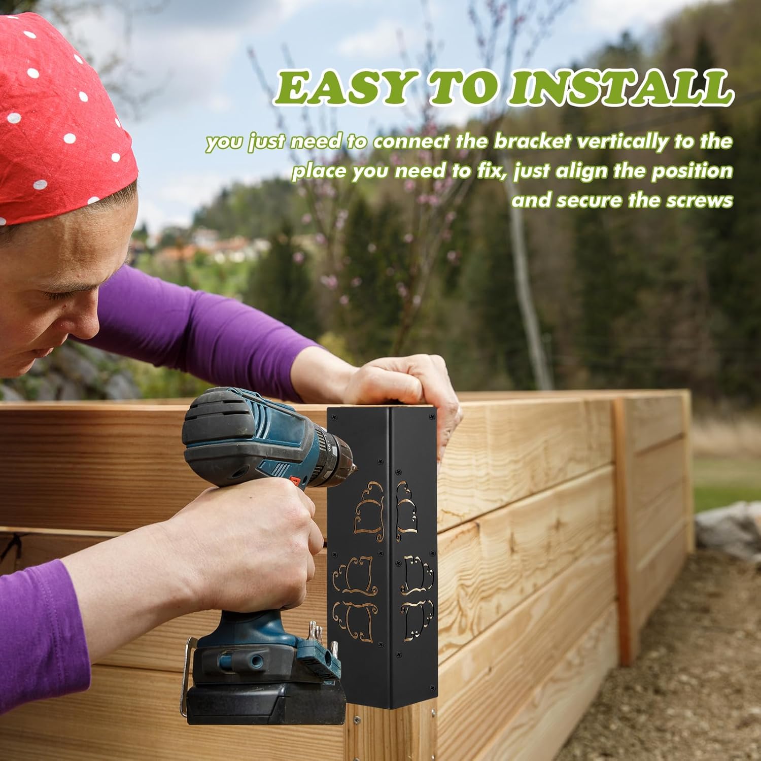 8 Packs Planter Raised Beds Corner Brackets 11 in Metal L Brackets with Screws Black Angle Corner Bracket Connectors for plants 11" x 3" x 3" for Wood Flower Box Angle Brace Black Butterfly