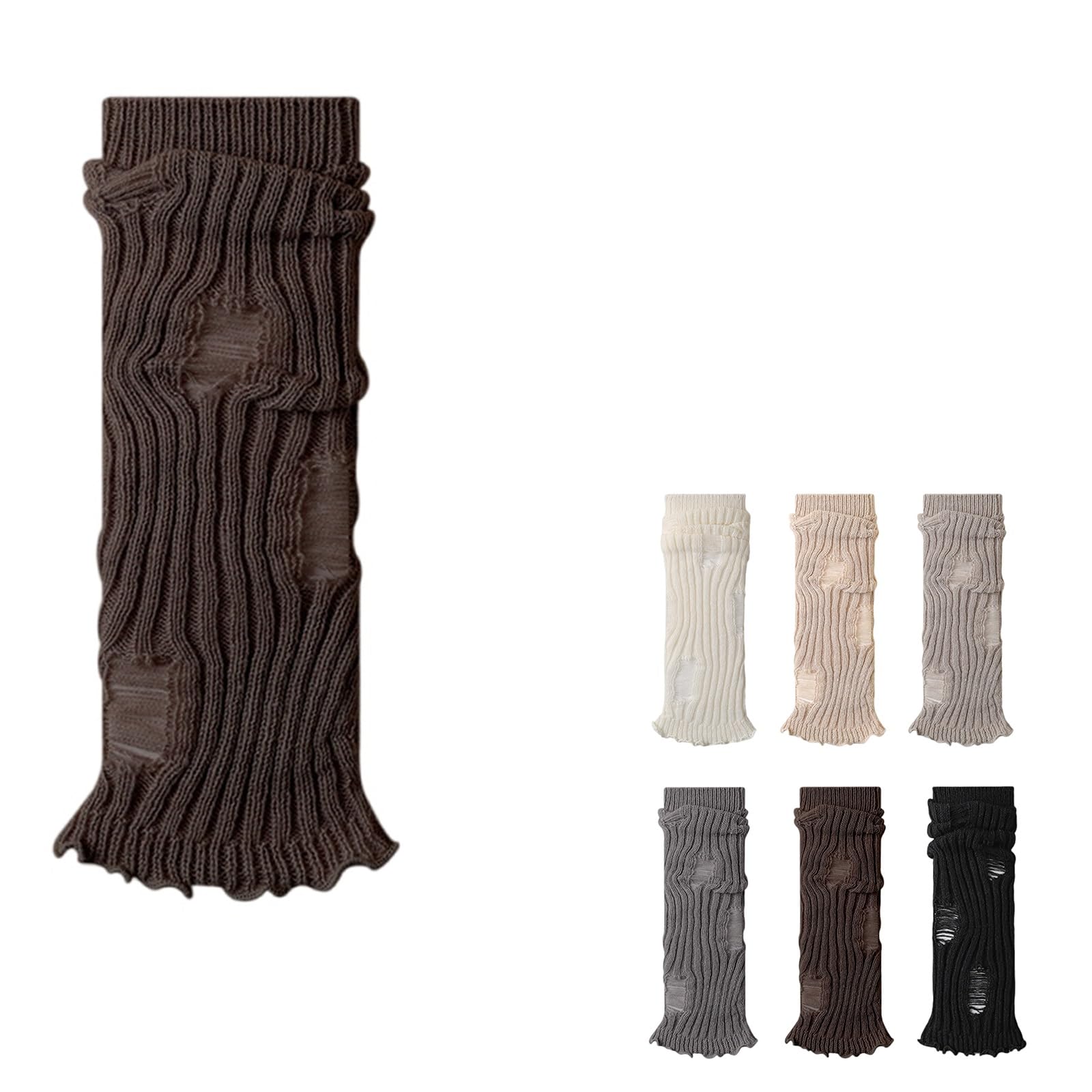 Chevillères en tricot gothique anti-glisse avec trou pour bottes d'hiver en maille côtelée