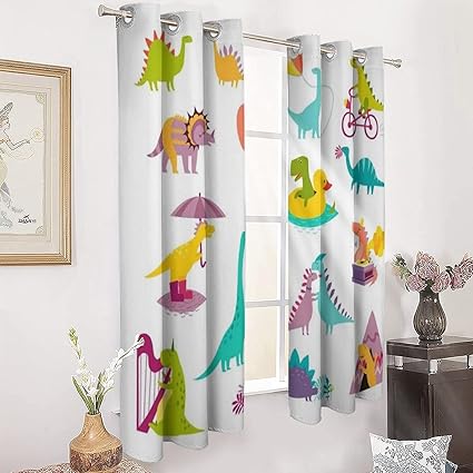 Amazon 遮光 断熱 遮熱 ミラーレースカーテン ドアカーテン おしゃれ シェードカーテン カーテンセット キッズルーム用 はとめ付きダイナソー 遮熱 保温 形状記憶 幅80cm 丈160cm 2枚 カーテン オンライン通販