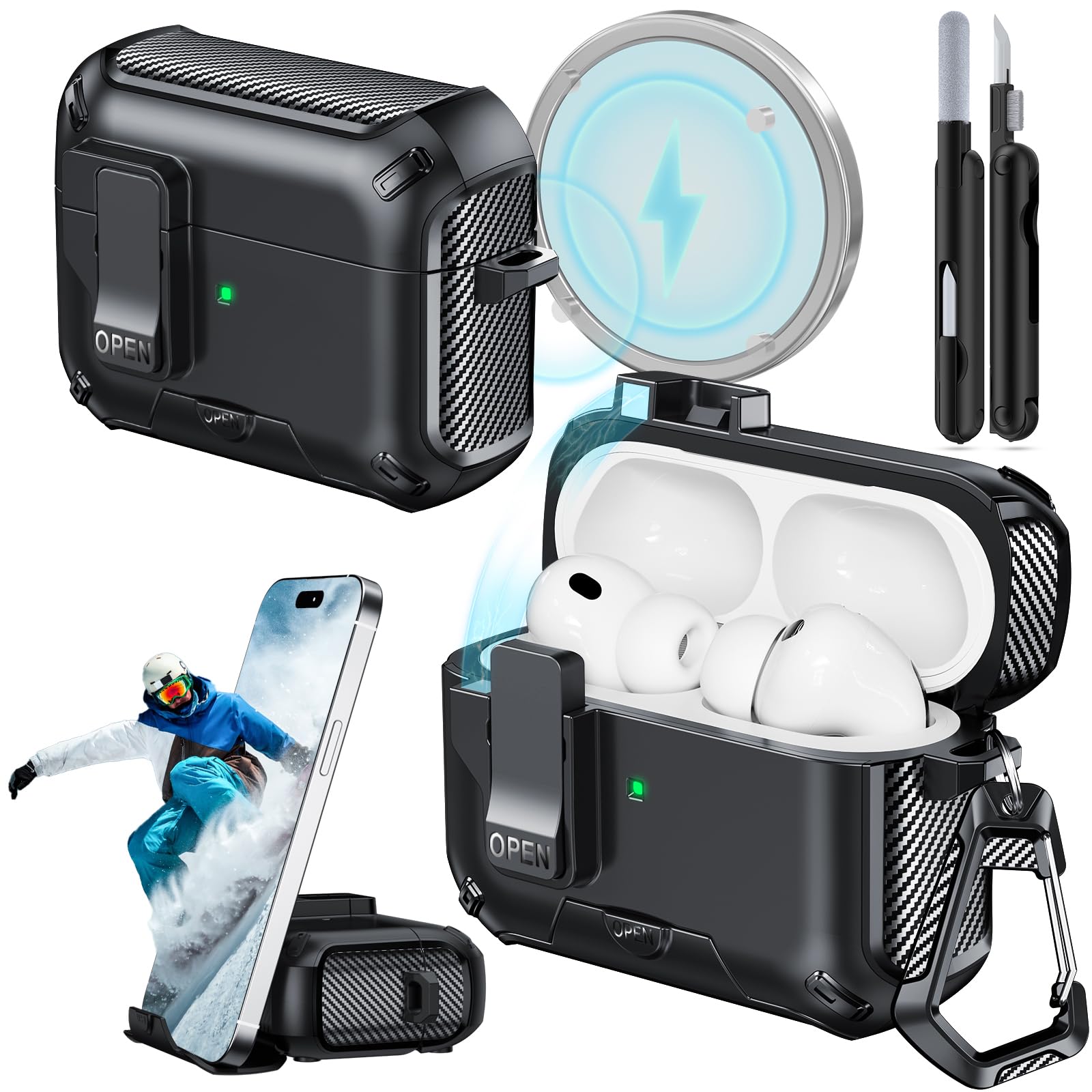 Amazon.com: JOREMX for AirPods Pro 3 Case (2025) with Phone Stand