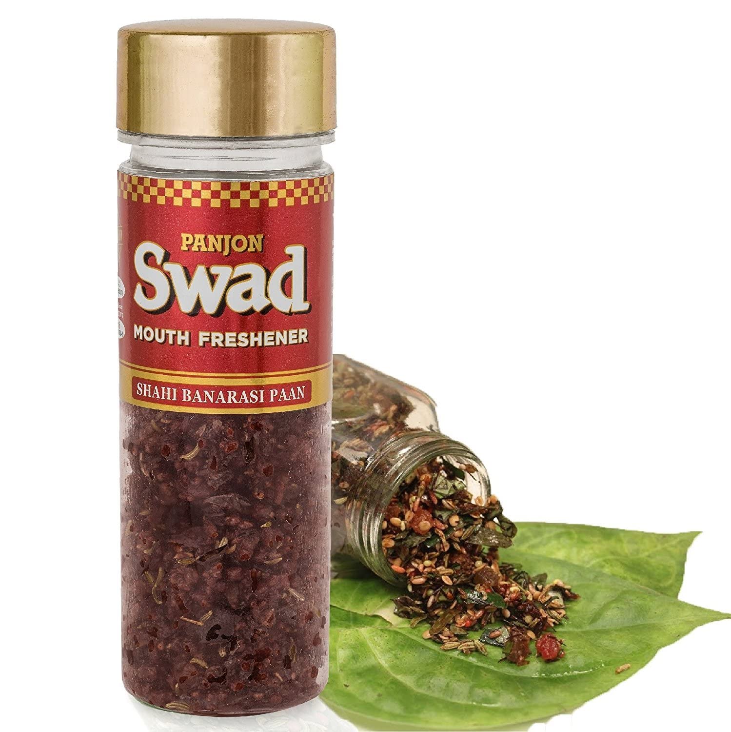 Panjon Swad Banarasi Paan Mukhwas (Pack Of 1 X 100 Grams) | Meetha Paan Mukhwas | Hygienically Packed Traditional Sweet Pan Pachak | Tasty Mouth Freshener | After-Meal Snack | Dry Mukhwas