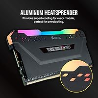 Vista 5 de CORSAIR VENGEANCE RGB PRO DDR4 RAM 16GB (2x8GB) 3600MHz CL18-22-22-42 1.35V Intel AMD Memoria de computadora de escritorio - Negro