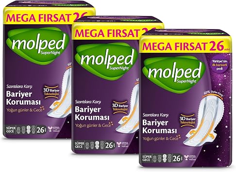 Molped Supernight Hijyenik Ped S per Gece S per Mega F rsat Paketi 78 Adet