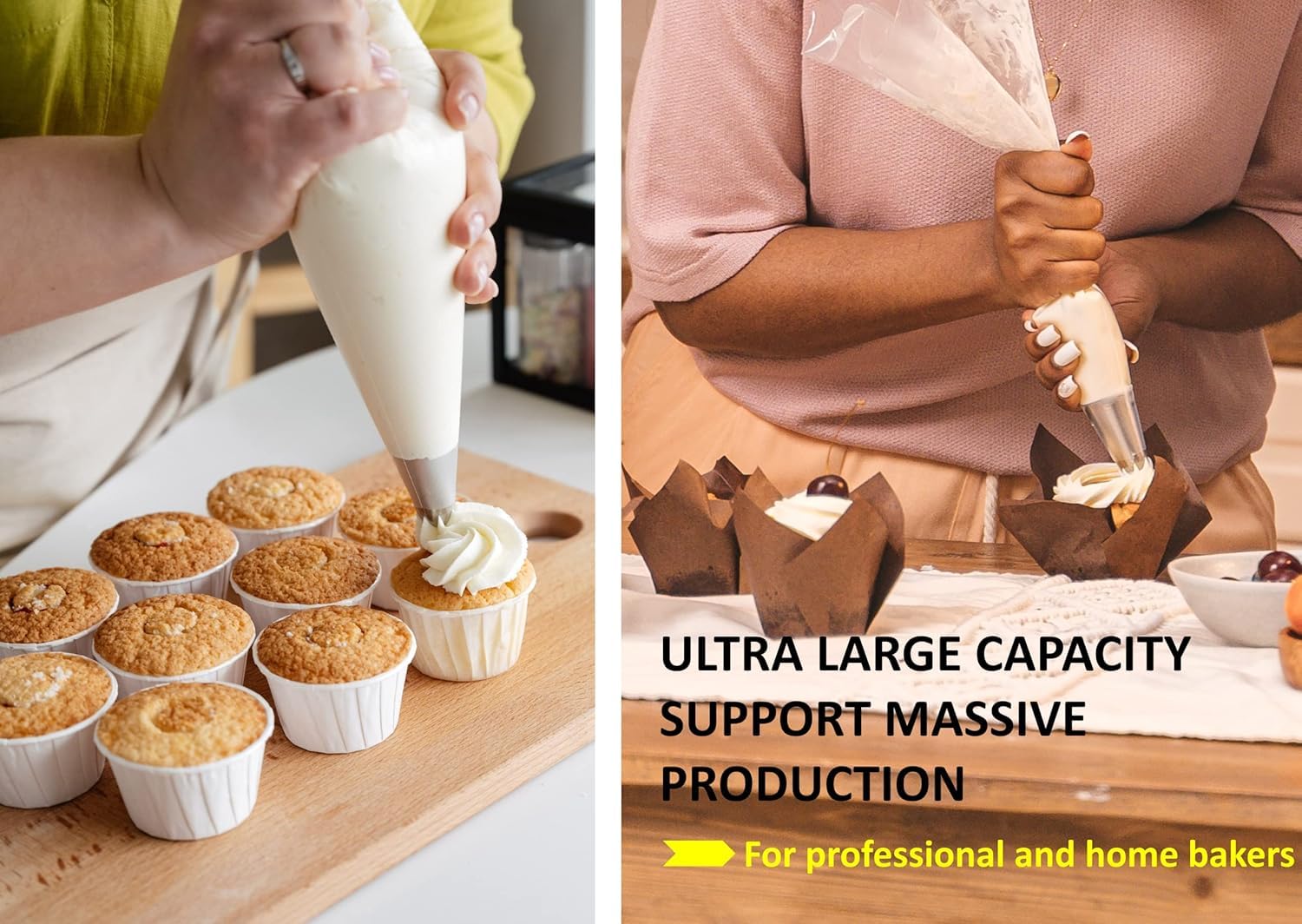 50 Pièces Poches à Douille Patisserie Jetables 21 Pouces Avec 6 Douilles Et Convertisseur - Kit Complet Pour Décoration Gâteaux Et Cupcakes