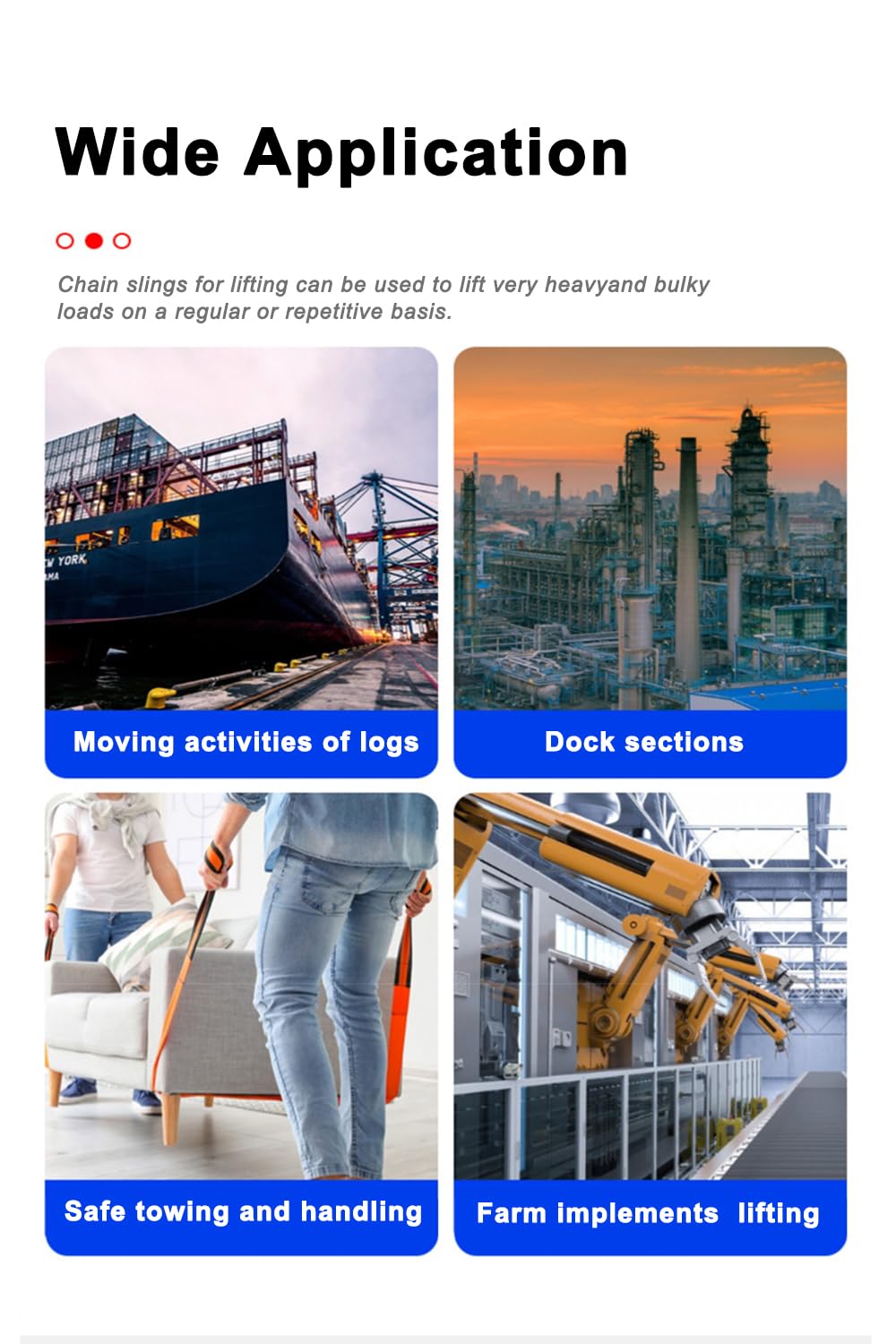 Chain Sling 6613 lbs 5/16 Inch x 10 Ft Chain Slings for Engine Hoist 2 Legs Heavy Duty Lifting Chains with Adjustable Hooks for Industrial Engine Hoist【3ton】