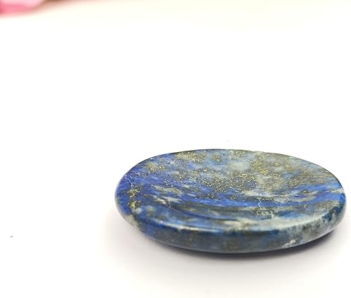 Miniatura 2 de Jet Lapislázuli Worry Stone Irish Carved India - Folleto de bolsa libre de cristal hecho a mano para aliviar el estrés de 40 páginas, Jet