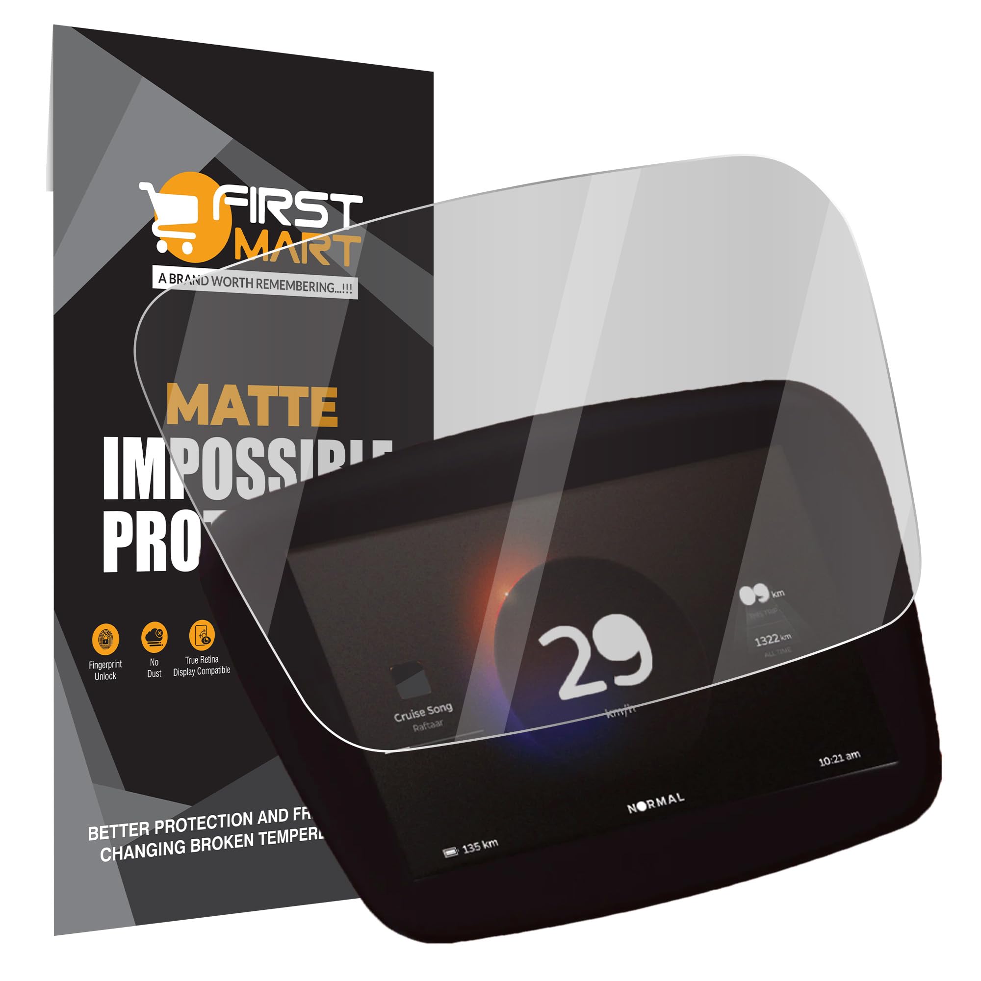FIRST MART Screen Protector for Ola S1 / S1 Pro / S1 Air Electric Scooter, Anti-Glare Matte Screen Guard with Full Display Protection & Installation Kit - Pack of 1-image-14