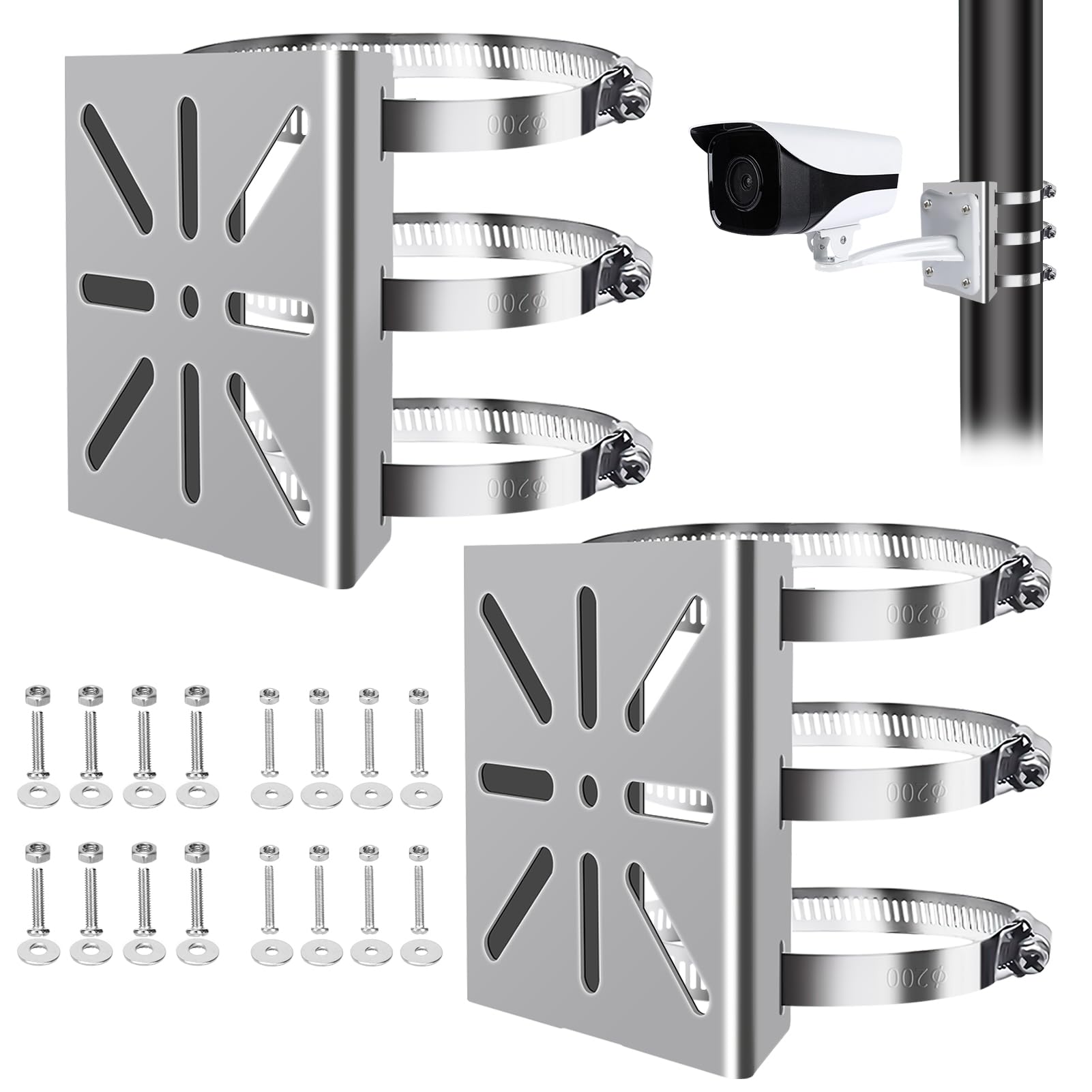 2pcs Mast Mount Universal Bracket For Surveillance Camera, Metal - View #11