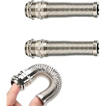 2Pcs 1/4 NPT Cable Gland 4-8mm Brass Nickel Plated Spiral Strain Relief