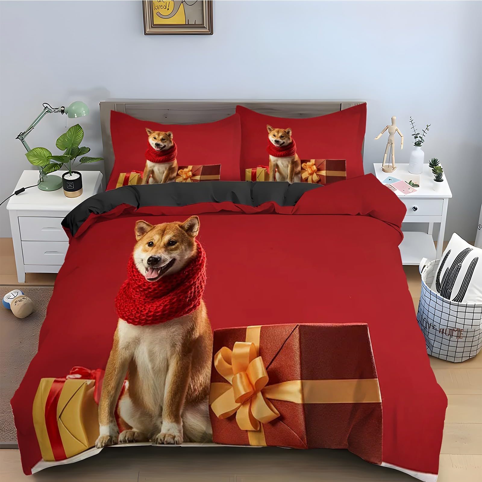 Housse de couette Shiba Inu 90x190 cm pour transformer la chambre des enfants avec douceur