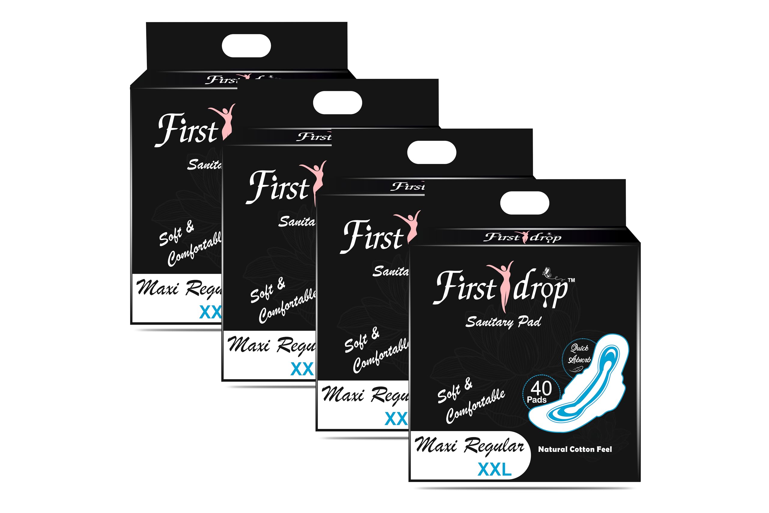 FIRST DROP Cottony Soft Sanitary Pads for Women | With LeakLock Technology | Odour Control | Absorbs upto 100% fluid | Up to 12 Hours of Protection (Pack of 160) (B0CLNWVTX1) Amazon Price History, Amazon Price Tracker