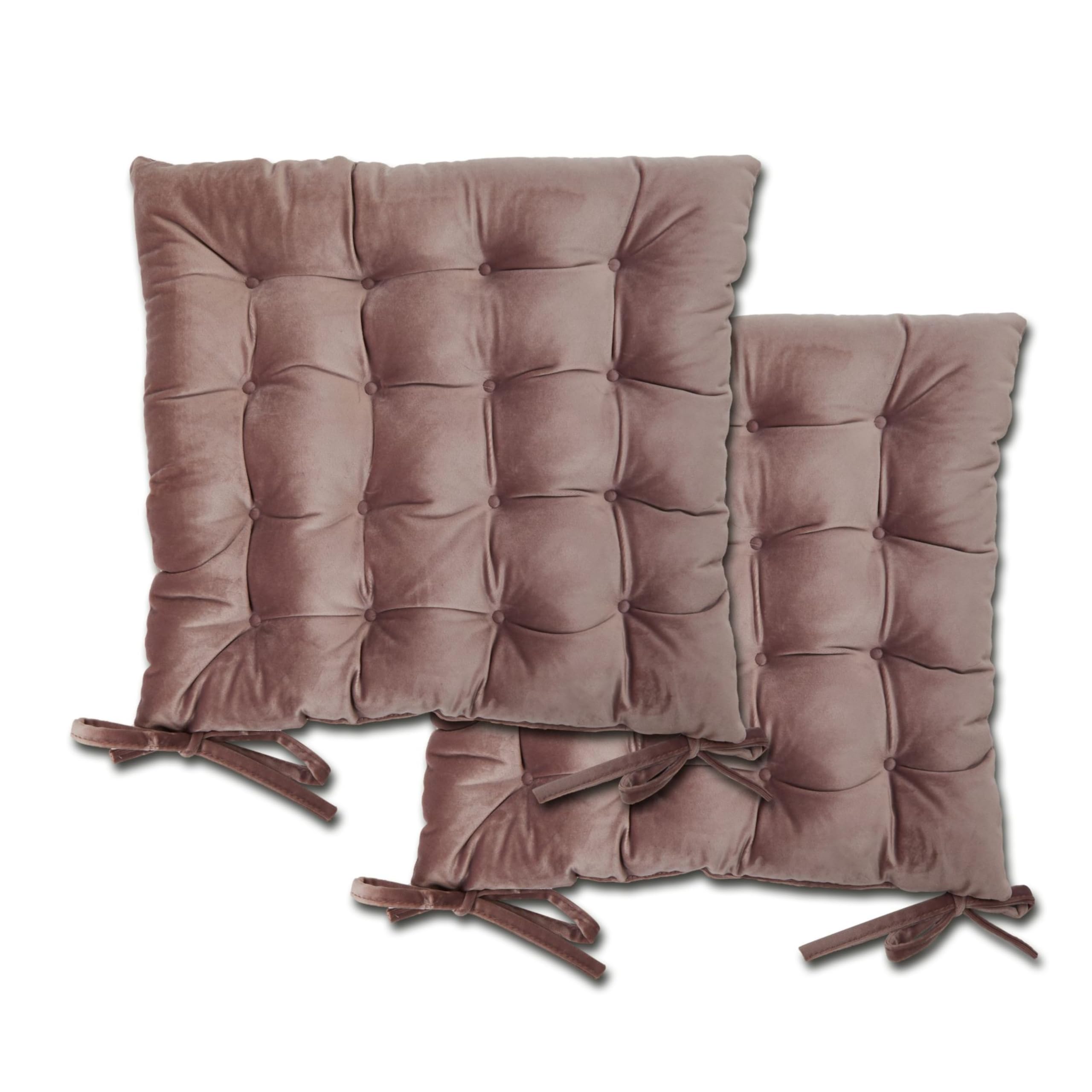 Emma Barclay Velvet Holland Luxury Seat Pad in Heather - 16x16 (40x40cm)