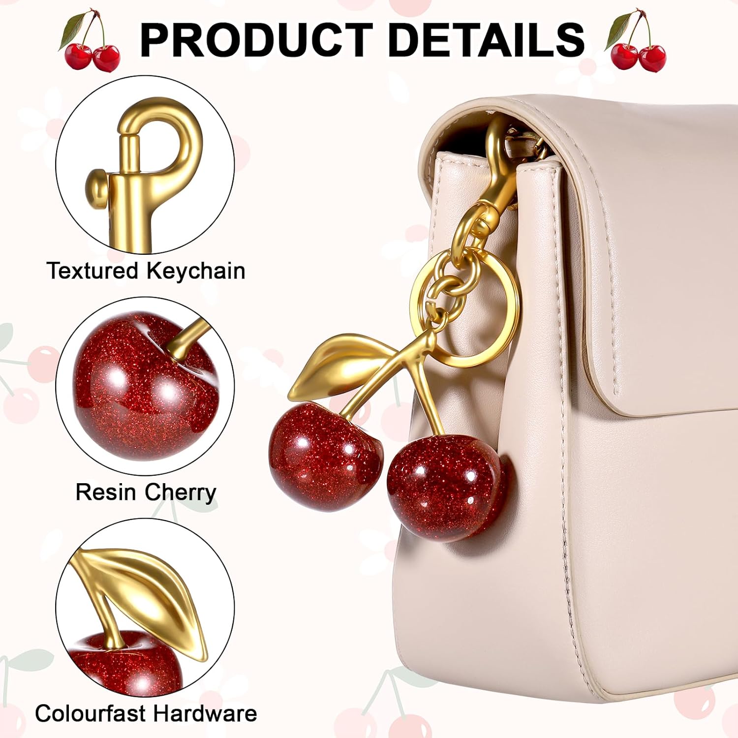 Porte-clés Cerise Rouge Délicieux, Nouvelle Mode, Pendentif Uits Et Cerises D'été Pour Femmes Et Hommes, Sac à Bijoux, Accessoires Cadeau 2024