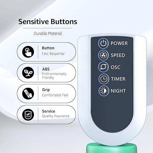 Miniatura 5 de Repuesto para control remoto de ventilador de torre oscilante Lasko, compatible con ventiladores de piso silenciosos de 42 pulgadas T42951 T42954