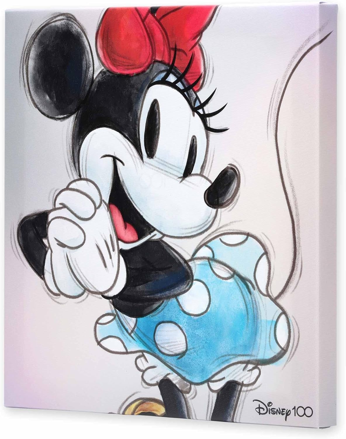 Open Road Brands Disney Minnie Mouse Sketch Gallery Wrapped Canvas Wall Decor - Classic Minnie Mouse Wall Art for Home