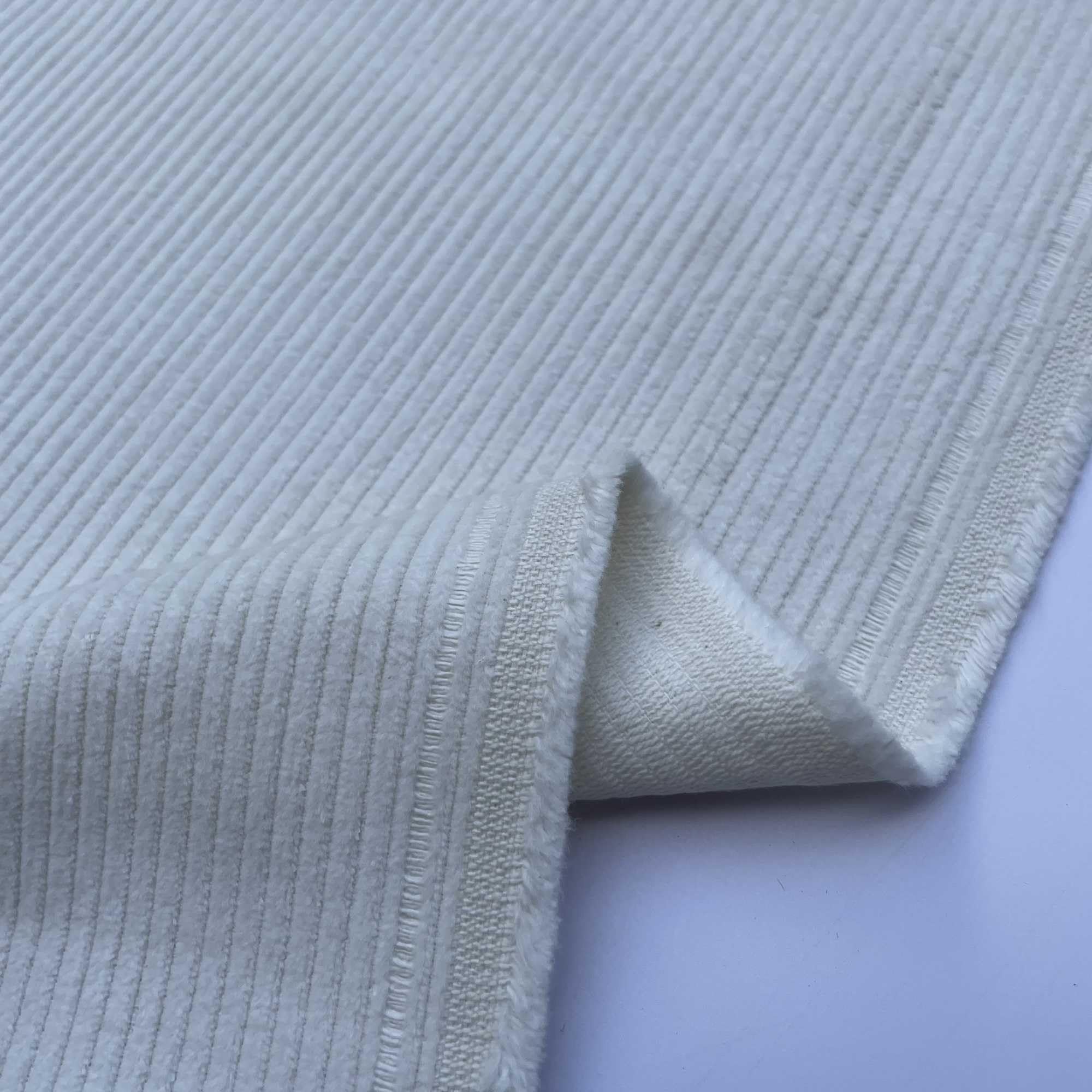 Corduroy 8 Wale 100% Cotton Ribbed Ridged Upholstery Clothing Cushions Furniture Bag Making Dress Crafts Fabric Material | 60" - 150 cm Wide (per Metre, Ivory)