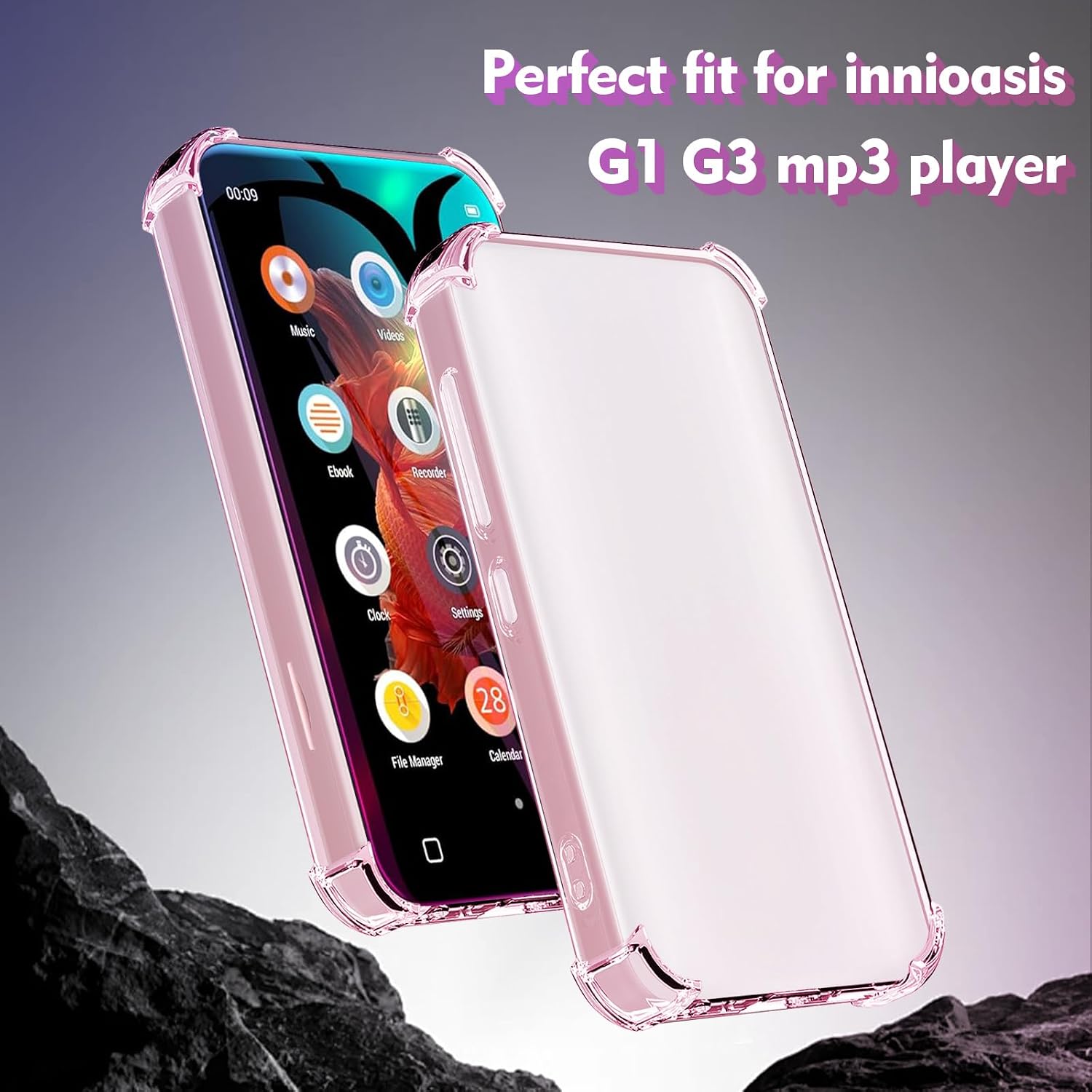 Case for innioasis G1 G3 Mp3 Player,TPU Clear Cover for Mp3 Player Anti-Scratch Shock Absorption 4.0 inch Case Crystal Clear.
