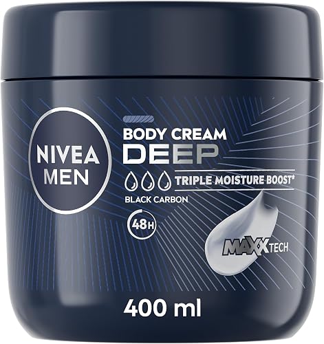 NIVEA MEN Deep Triple Moisture Boost Body Cream with Black Carbon, 400ml