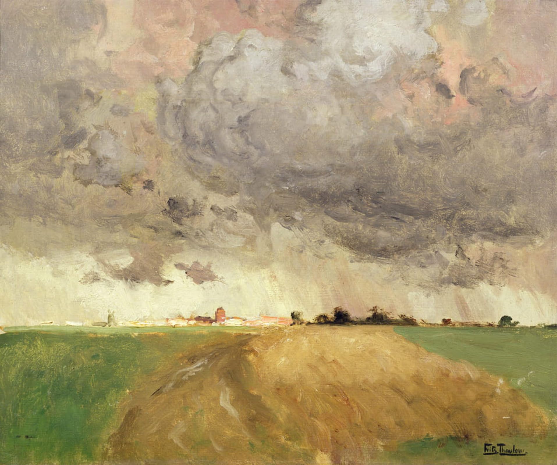 ARTXLXXBN Famous Painting Art Wall Decor Abstract Art Picture Storm in Delft by Fritz Thaulow Animal Pictures for Home Decor 60x90cm
