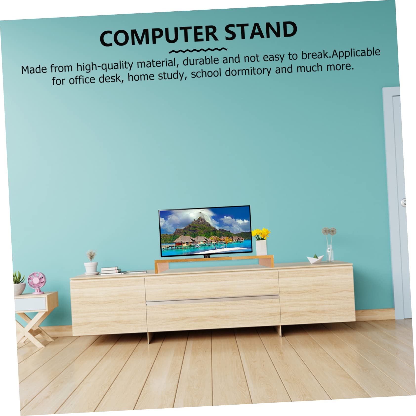 KOMBIUDA Alzata Monitor da Scrivania in Legno per Computer e Laptop | Supporto per Scrivania, Scrivania Organizer e Organizzazione Scrivania, Decorazioni Scuola