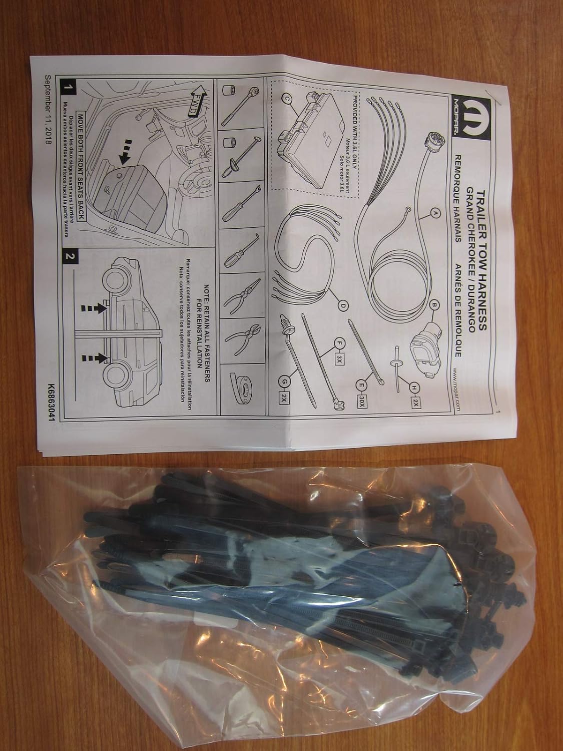 2018-2020 Dodge Durango Trailer Tow Wiring Harness For 5.7L & 6.4L Engines OEM
