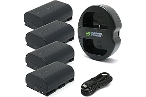 Industry-Leading Battery Power for Canon Cameras: Wasabi Power LP-E6, LP-E6N Battery 4-Pack...