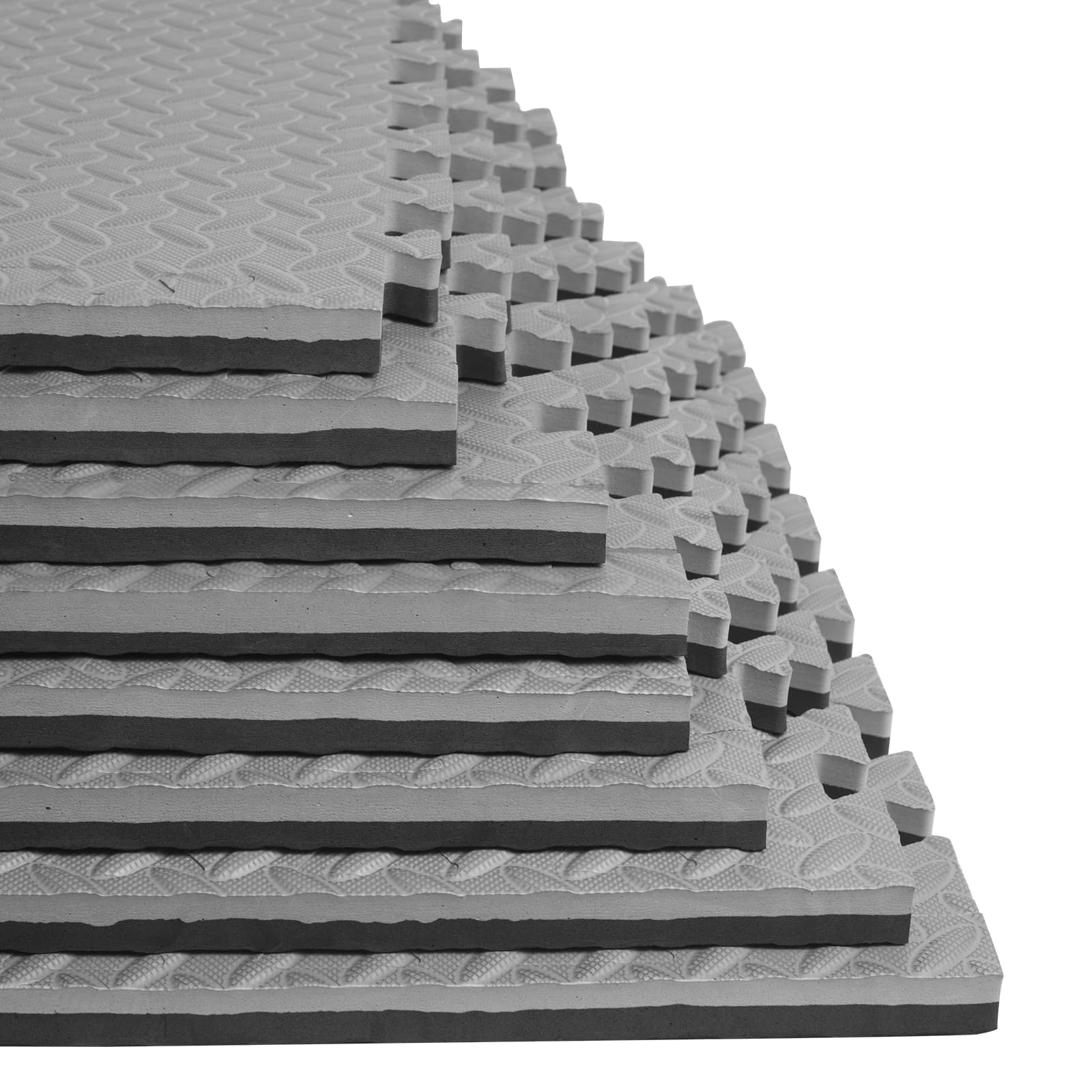 1 in Thick 48 Sq Ft EVA Foam Exercise Gym Mats 12 Pcs - Interlocking Puzzle Floor Tiles