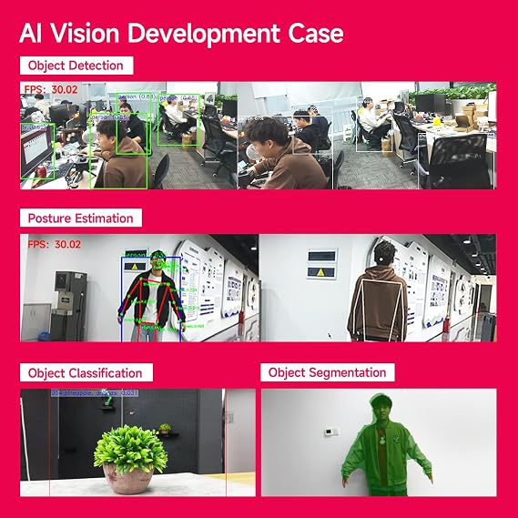 Yahboom Official Pi AI Camera 12MP,IMX500 Vision Sensor,78.3FOV Based on The IMX500 Intelligent Vision Sensor Compatible with Pi5/4B (RPi AI Camera)
