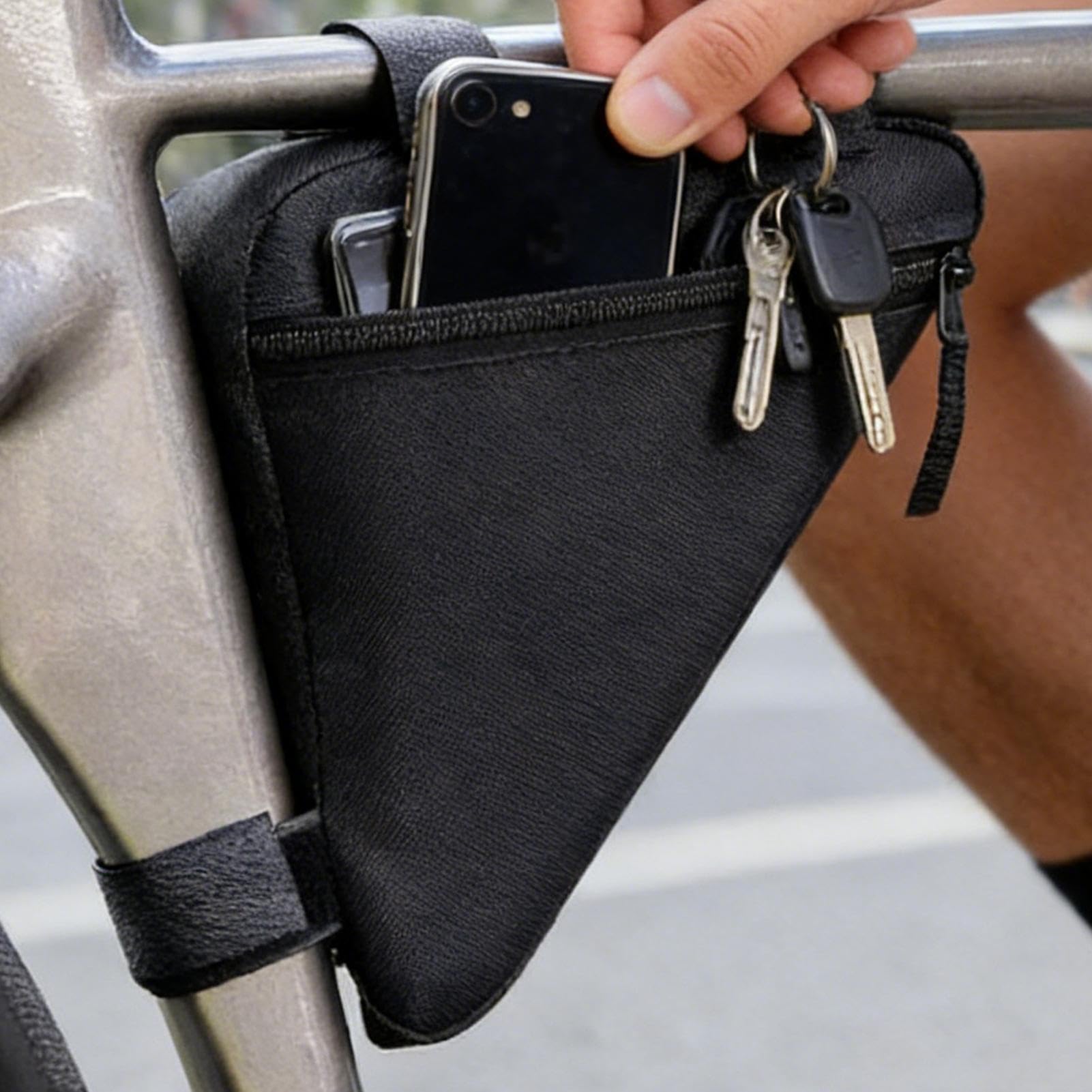 Borsa per telaio per bicicletta – Borsa triangolare per bicicletta – per mountain bike, bici da strada, traffico urbano, viaggi, pendolarismo quotidiano e
