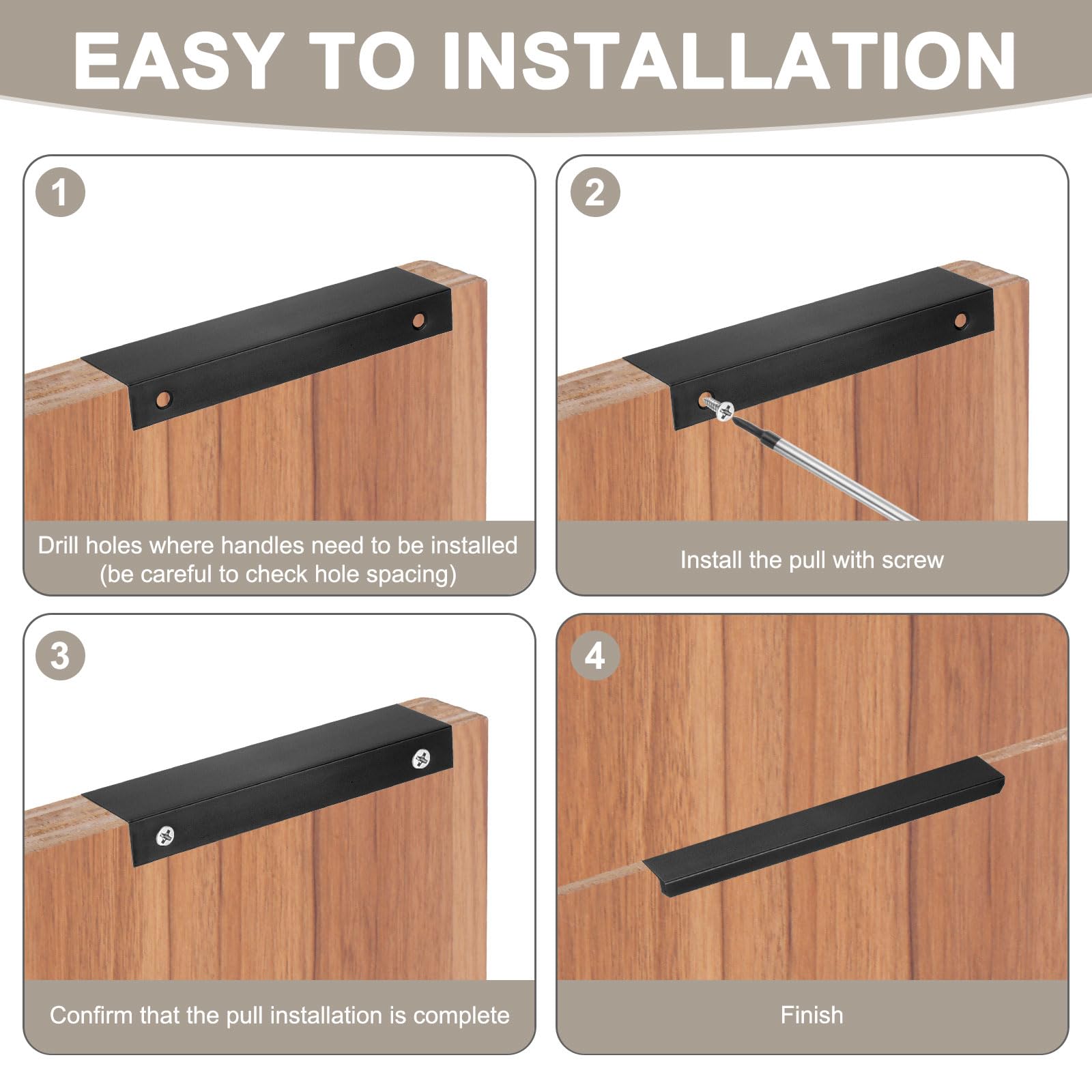 M METERXITY 6-Pack Cabinets Drawers Edge Pulls - Image 4