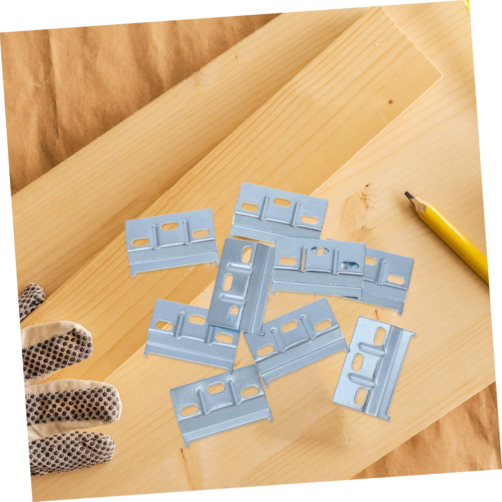 HOMOCONO 10pcs Heavy Duty Galvanized Iron Cabinet Hanger Brackets for Shelving Flat Brackets for Wood Suitable for Kitchen Bedroom and Dining Room Installations