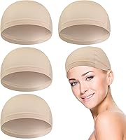 Vista 8 de Janmercy 4 Pcs Bamboo Fiber Wig Caps Bamboo Wig Liner Skull Cap Chemo Headwear Liner Sleep Hat for Hairloss Bald Cancer Women