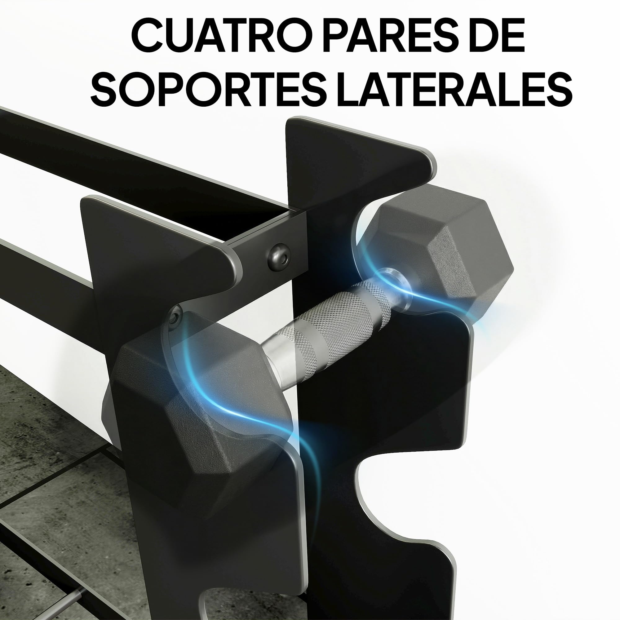 SPORTNOW Soporte Mancuernas de 4 Niveles Estantería Acero 70x21x55 cm | Almacenamiento Resistente, para Mancuernas Kettlebells, Entrenamiento Gimnasio Casa, Carga 200 kg