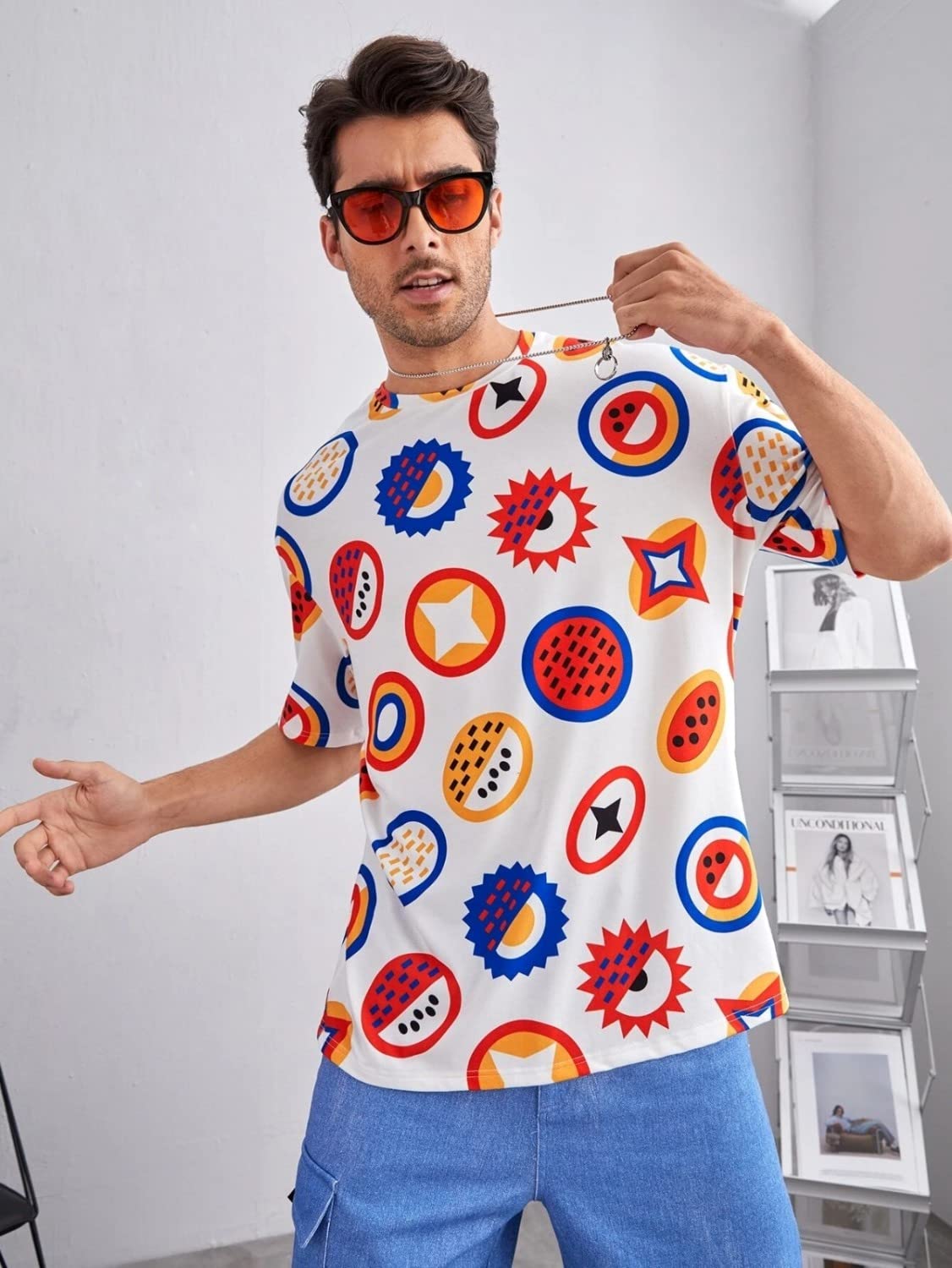 Leriya Fashion Camisetas para hombre || Camisetas cómodas para hombre || Camisetas casuales con estampado técnico || Elegante camiseta de manga corta || Camiseta de cuello plegable para niños
