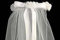 Vista 5 de Velos de primera comunión hechos en Estados Unidos para niñas, velo de la primera comunión para niñas 7-16 Velo Primera Comunión velo blanco