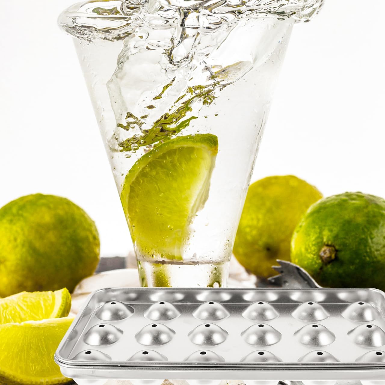 Stainless Steel Ice Mold Reusable Ice Trays Ball Shaped Ice Cube Tray Household Freezer Molds for Food, Juice, Popsicles