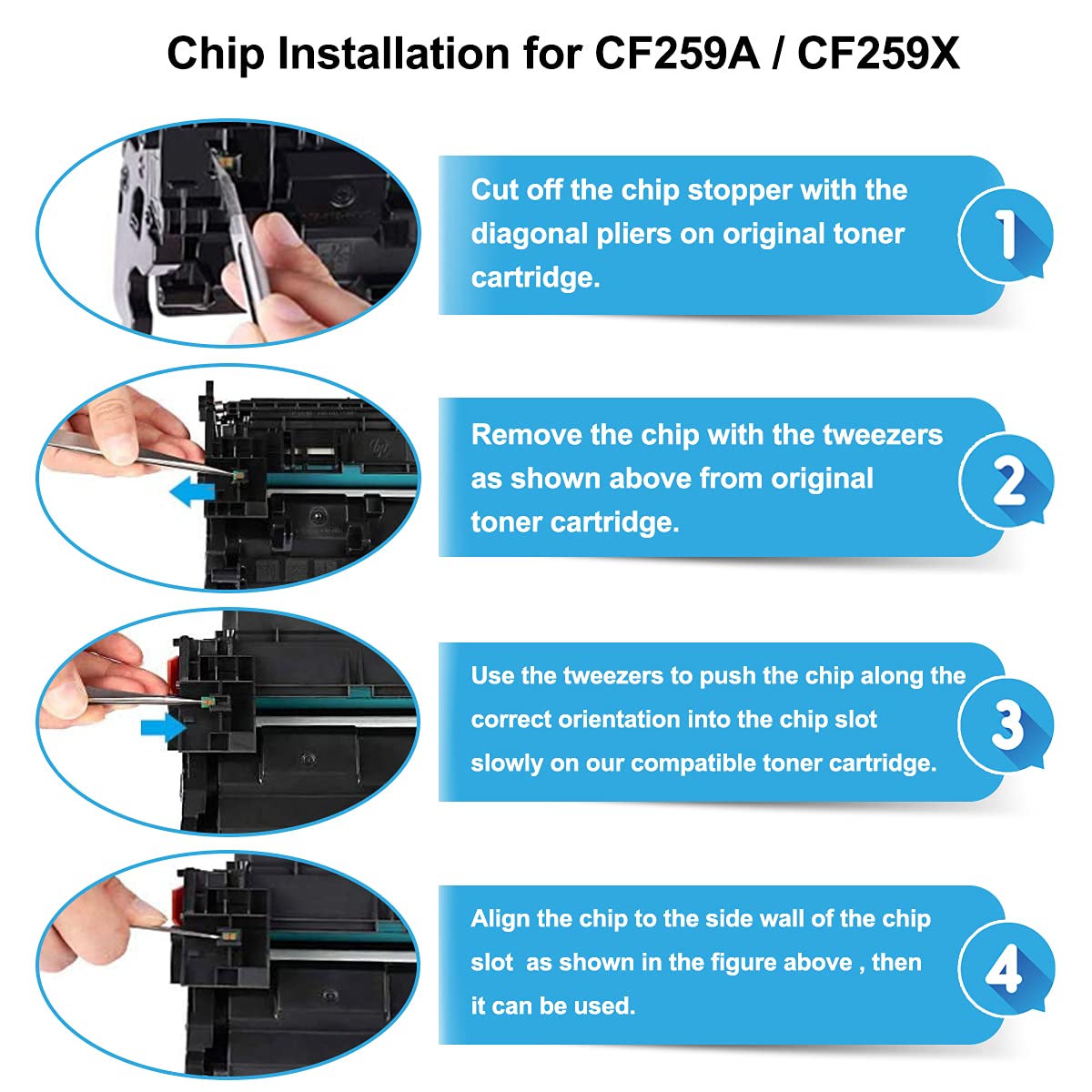 met CHIP Compatibele Toner Cartridge 59X CF259X (59A CF259A) Hoge capaciteit 10000 pagina voor H P Printer M304a M404dw M404dn M404n M428dw M428fdw M428fdn M428m M406dn M430f- verpakking kan variëren