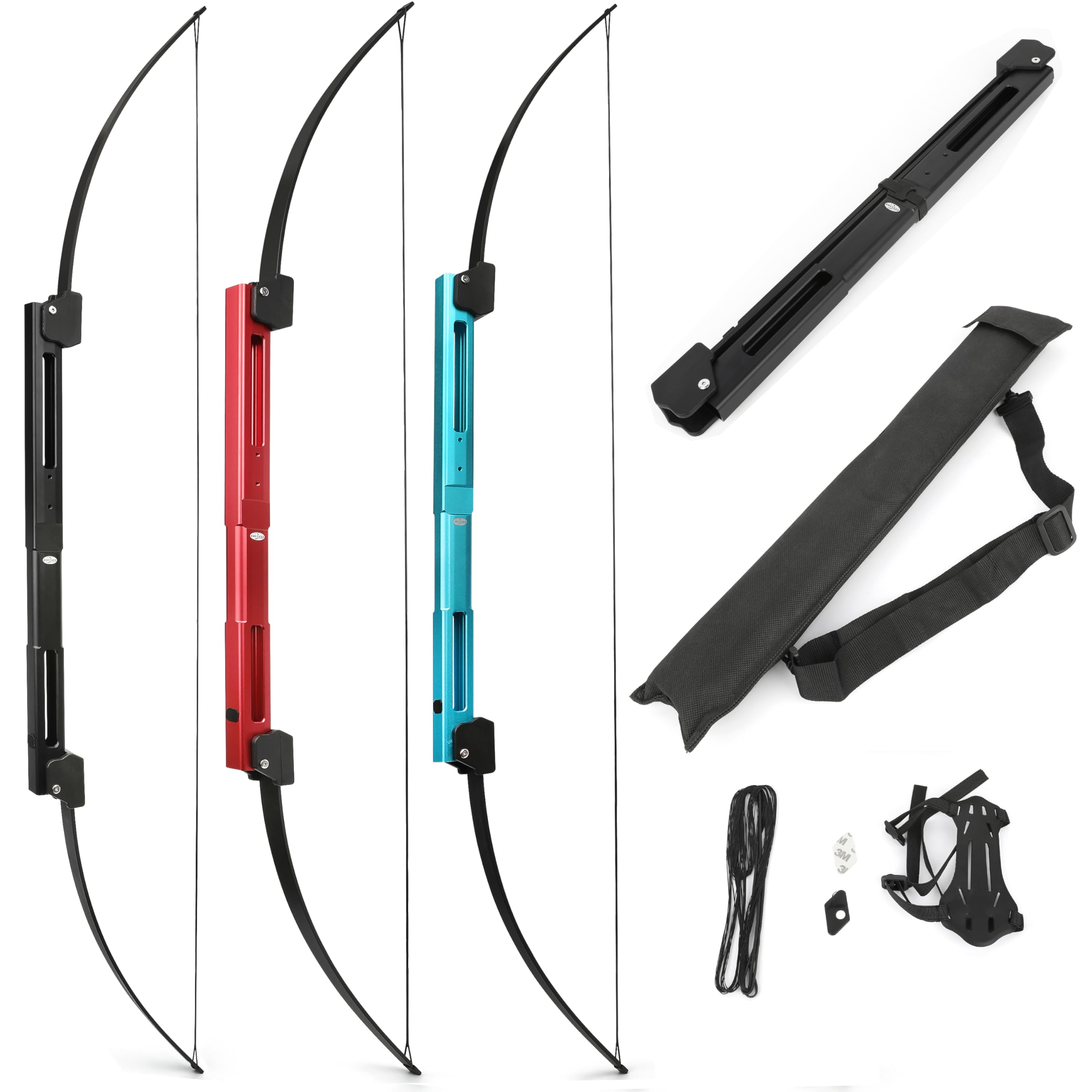 Arc Pliant 35lb Aluminium Arc Recurve Arc Droit Portable pour droitier et gaucher, Chasse, tir à la Cible, avec Sac d'arc