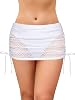 SHEKINI Womens Swimdress Drawstring Lace Crochet Bikini Bottom with Build-in Brief