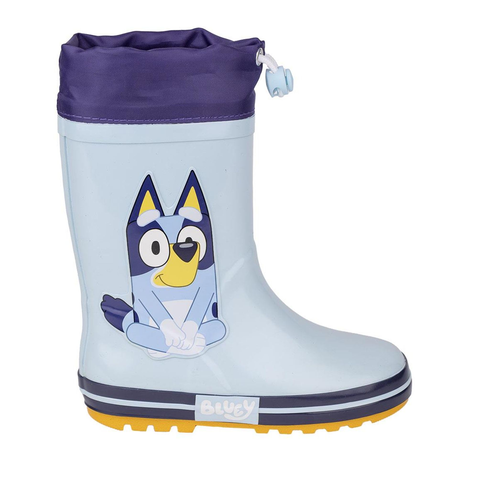 Botas de Lluvia de Bluey - Color Azul - Ajustables con Cordón - Suela con Tacos Antideslizantes - Botas Impermeables de Goma y Poliéster - Producto Original Diseñado en España