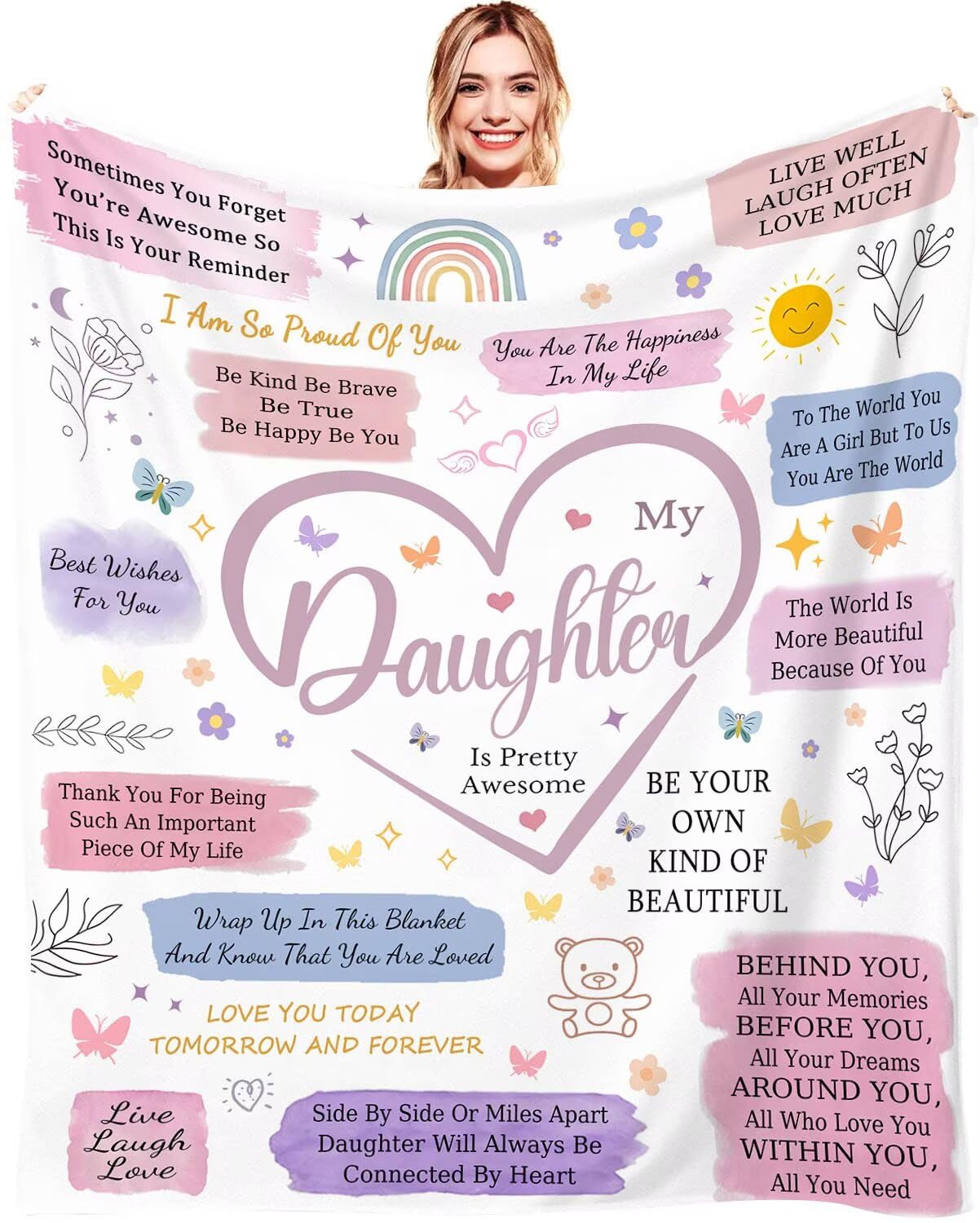 ACAATVE Personalised Birthday Gifts for Daughter from Mum and Dad 150X130CM