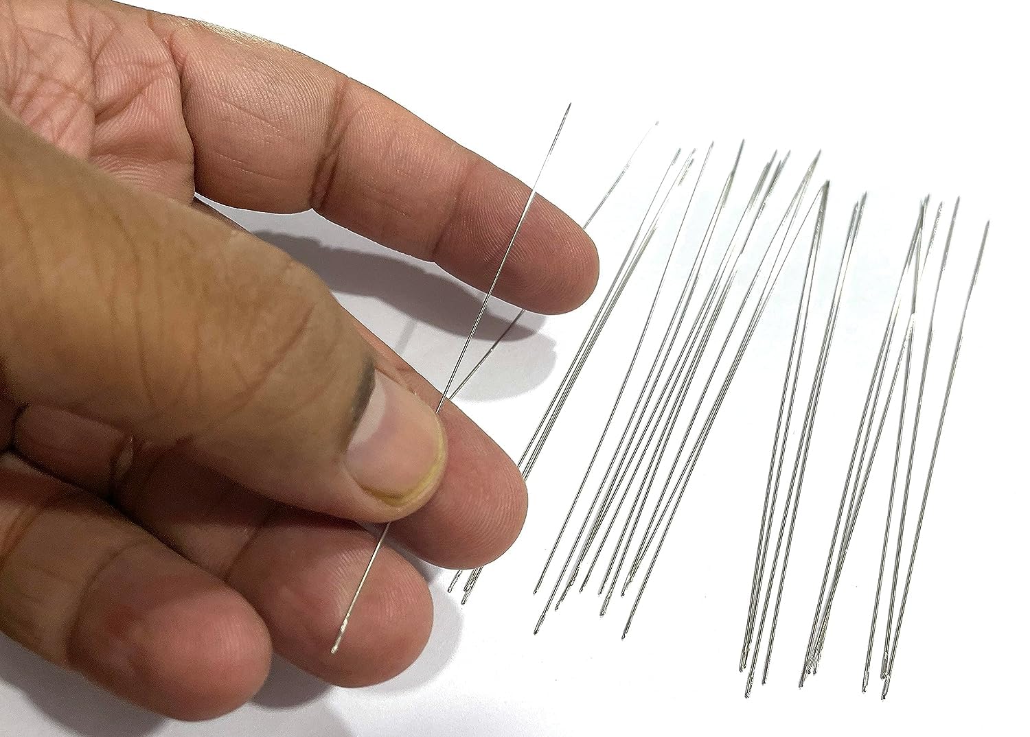 OMX 50 Needles, Double Long Beading Needles, 0.45mm x100mm | 100 mm long (4 inch Long), Size 12, Jewelry Making Tools for Hemming, Beads Zardosi Embroidery (Total 50 Needles, 2 PACK, 25 Needles in 1 Pack)-image-13