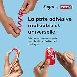 Tesa Sugru by tesa - Pâte Fixante Polyvalente à Modeler en Lot de 8 x 3.5 g - Pâte Durcissante Adhésive Polyvalente - Pour Réparer, Coller et Fixer sans Percer - Noir - 2