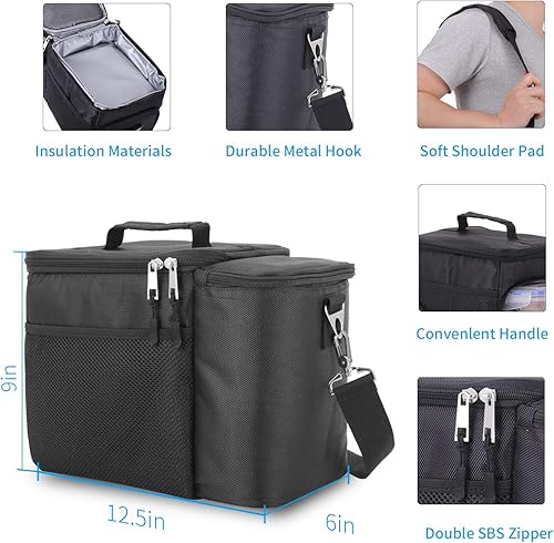 Miniatura 2 de Top&Top - Juego de lonchera aislada y bolsa térmica para hombres, mujeres (La lonchera incluye 3 recipientes reutilizables para preparación de