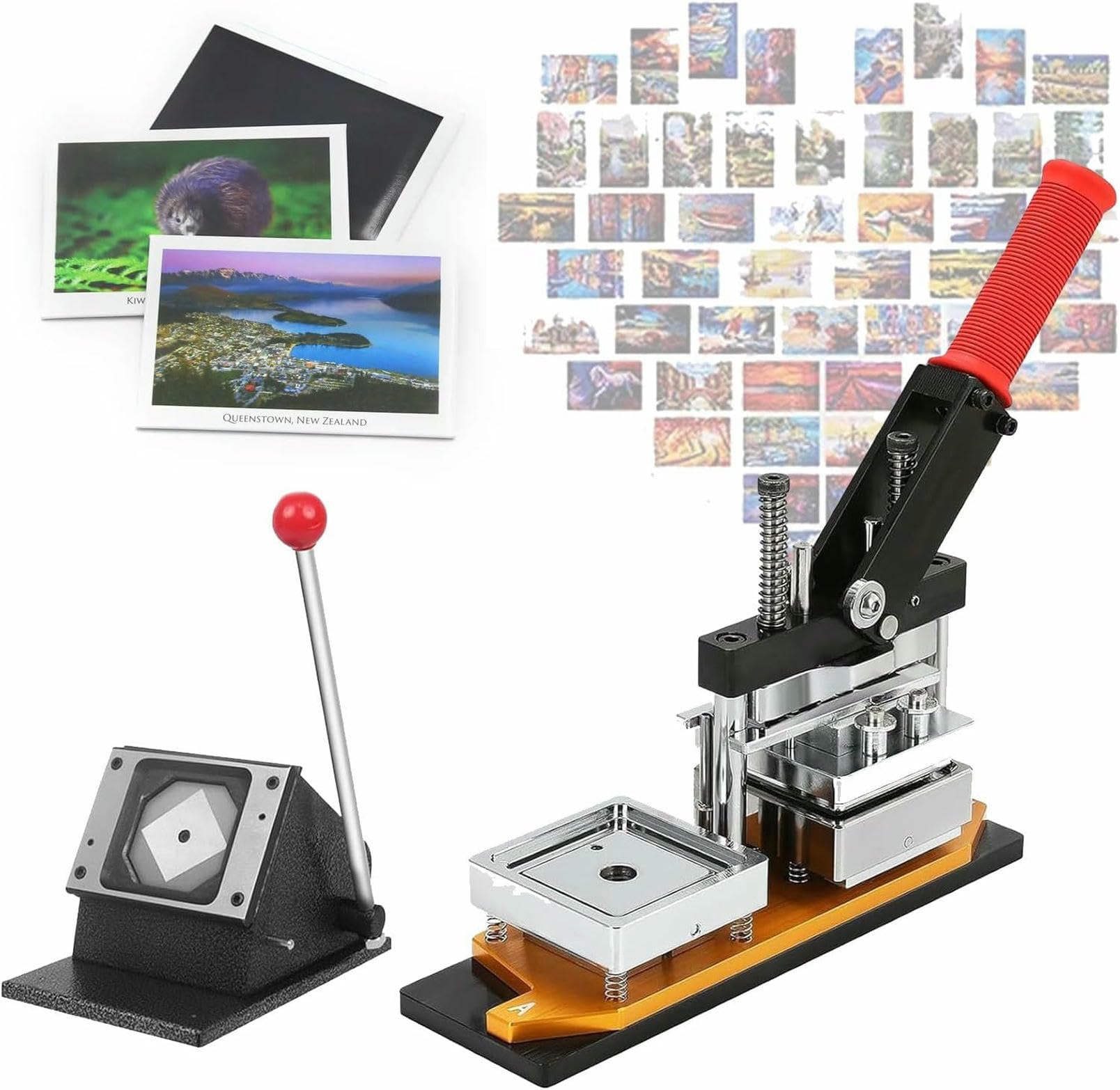 MYUYEE Badge Maker Machine,Magnet Making Machine, Fridge Magnet Maker Machine With 1000 Pieces Of Consumables, Button, Photo Magnet Maker,Maker+Knife