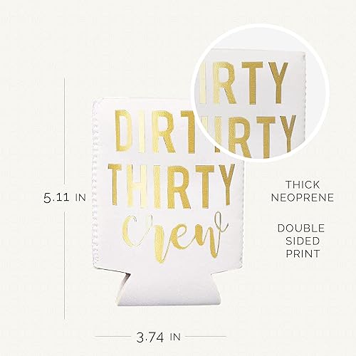 Miniatura 4 de Dirty Thirty Crew - Juego de 12 enfriadores de latas, decoraciones de cumpleaños de 30 para él y ella, recuerdos de fiesta de 30 cumpleaños,